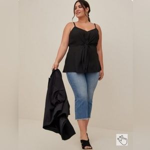 Torrid Peplum Georgette Tie Front Cami